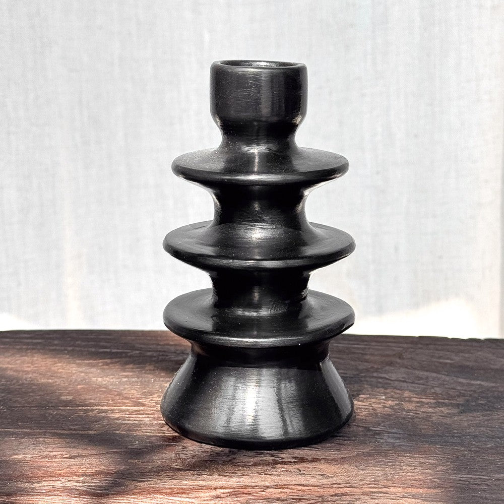 Bougeoir en céramique couleur noir