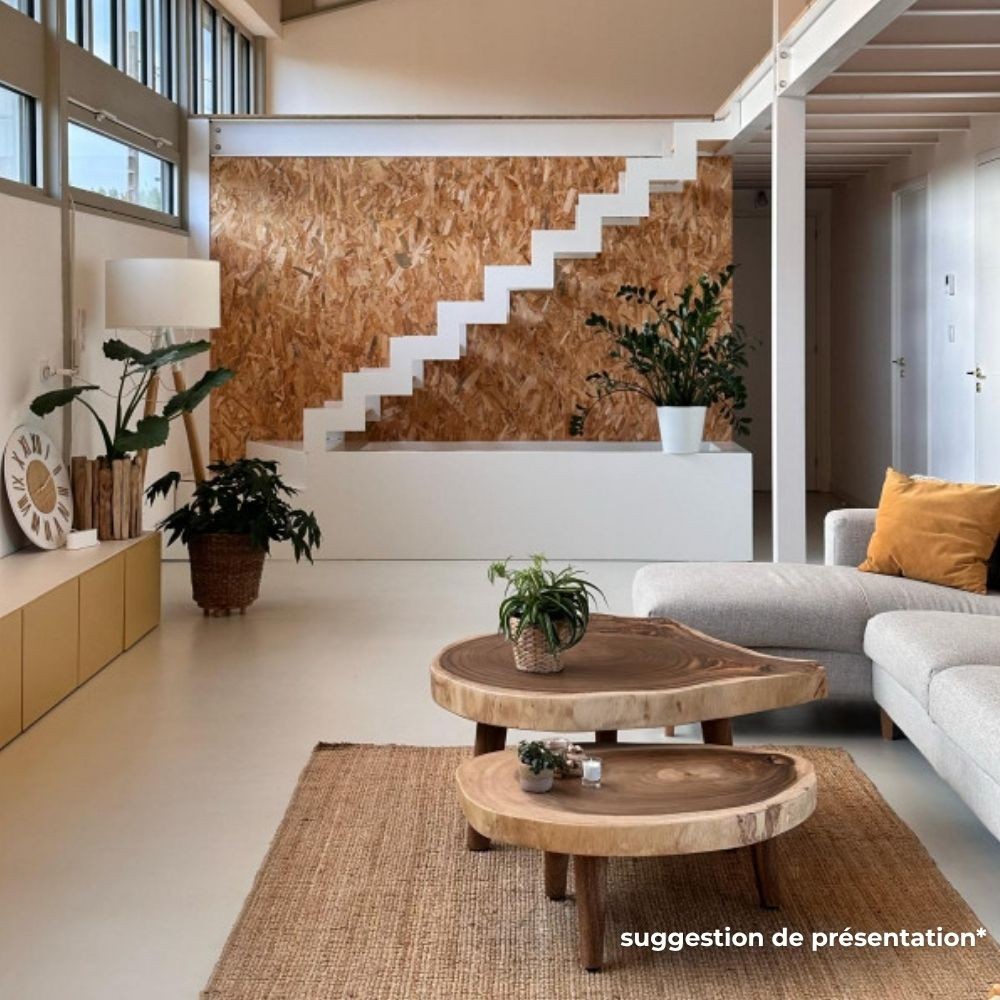 Table ronde cookie en bois de suar massif 152x115 cm