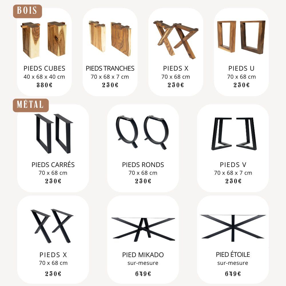 Table à manger en bois massif 230 x 91-97 cm - Bois de Suar