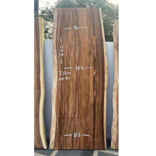 Table à manger en bois massif 260 x 92-103 cm - Bois de Suar