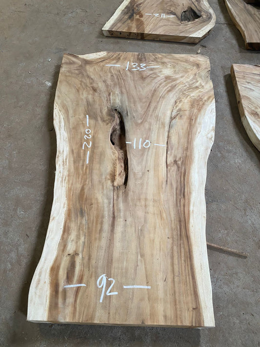 Table et plateau à manger en bois de suar massif 220x133 cm