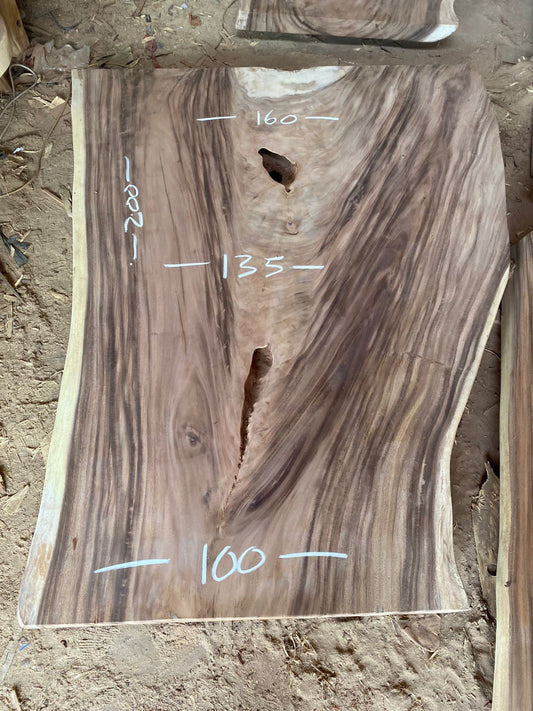 Table et plateau à manger en bois de suar massif 200x135 cm