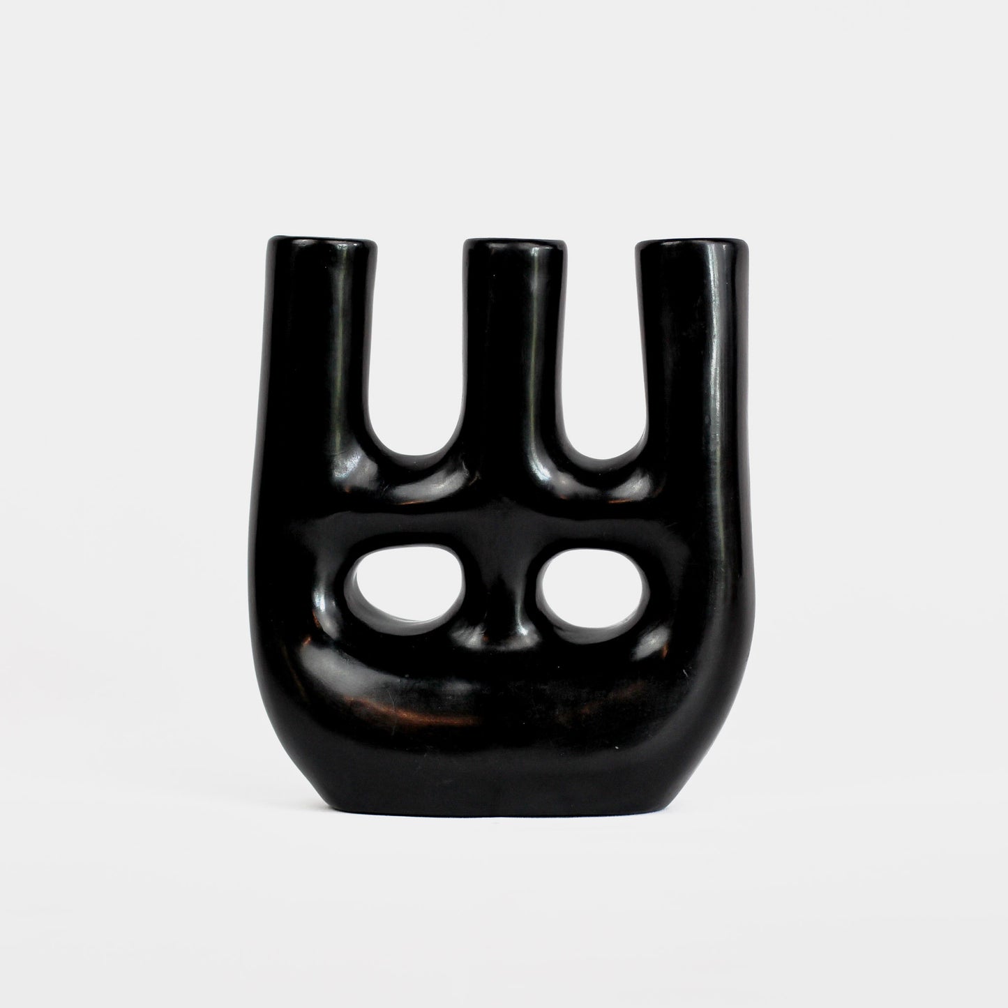 Vase 3 têtes 2 trous en argile