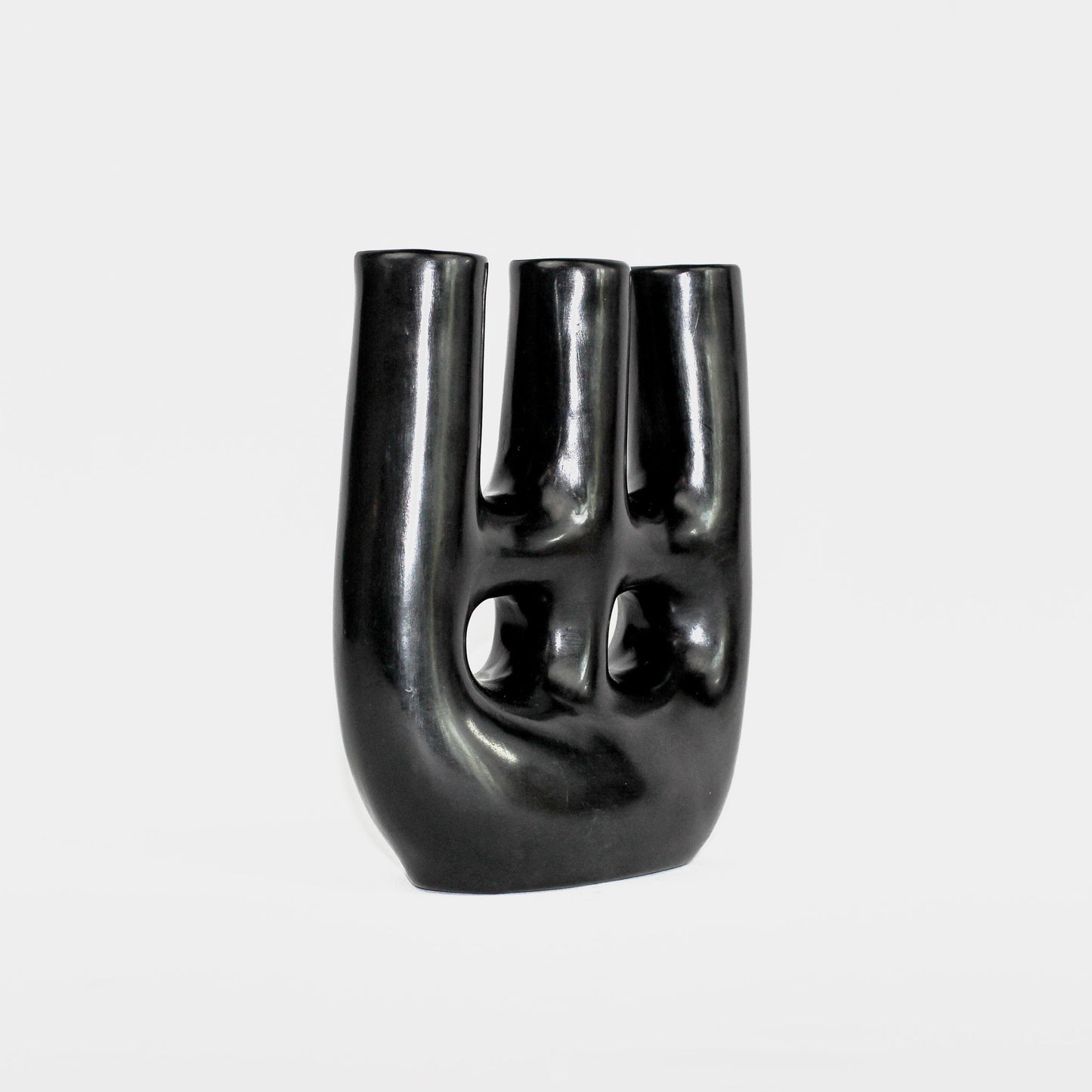 Vase 3 têtes 2 trous en argile