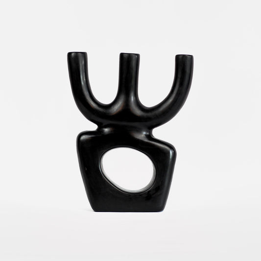 Vase 3 têtes 1 trou en argile