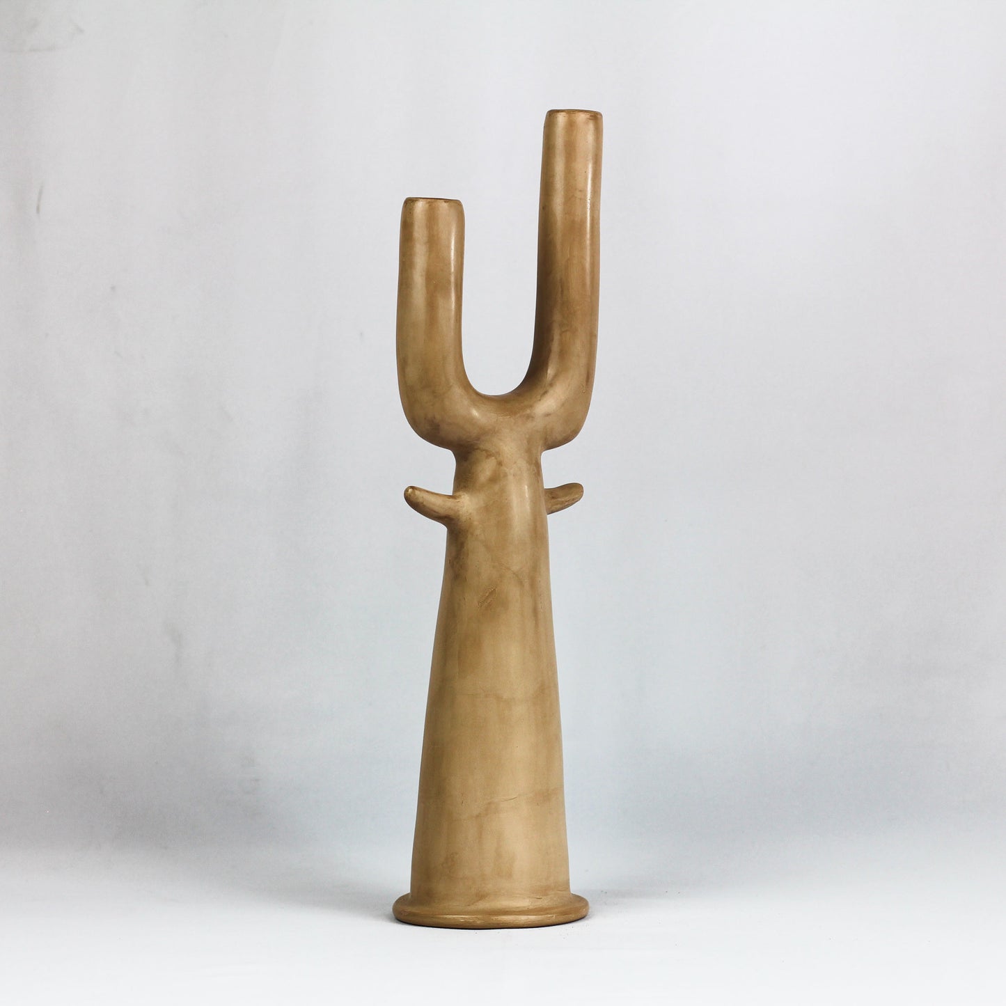 Bougeoir doubles têtes Y en argile