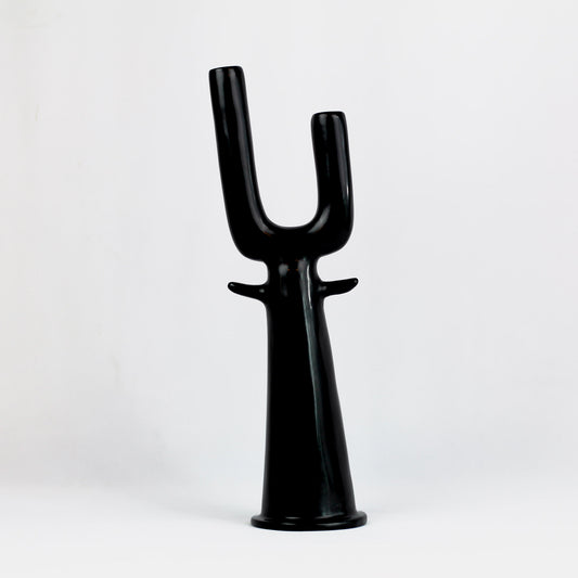 Bougeoir doubles têtes Y en argile