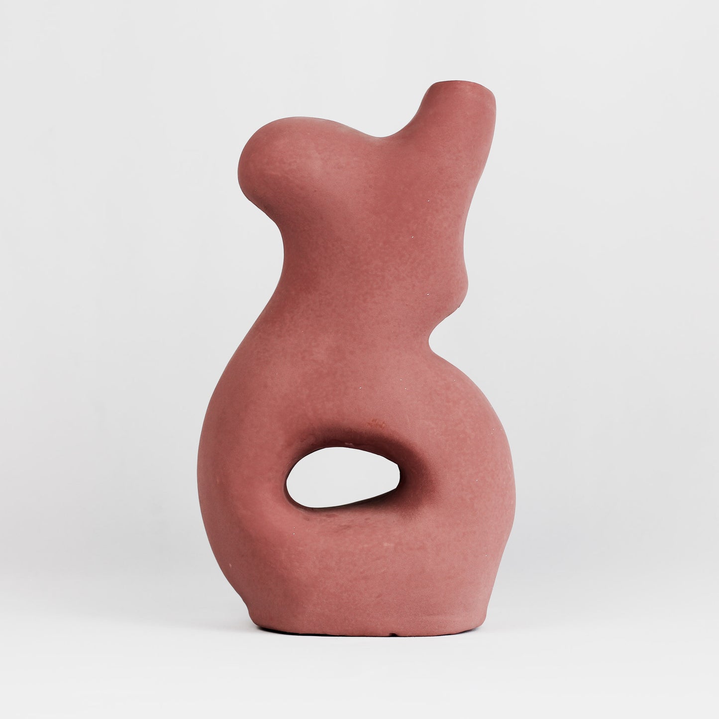 Vase silhouette femme en argile rouge