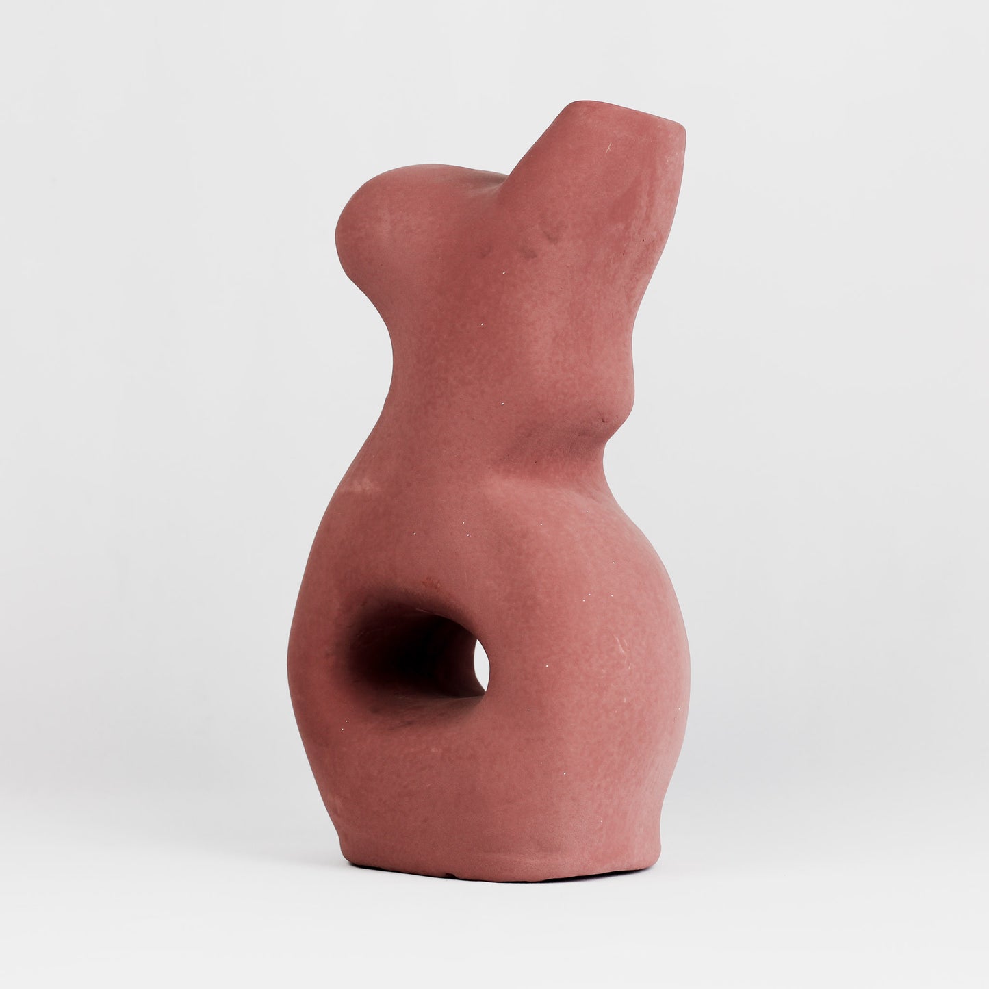 Vase silhouette femme en argile rouge