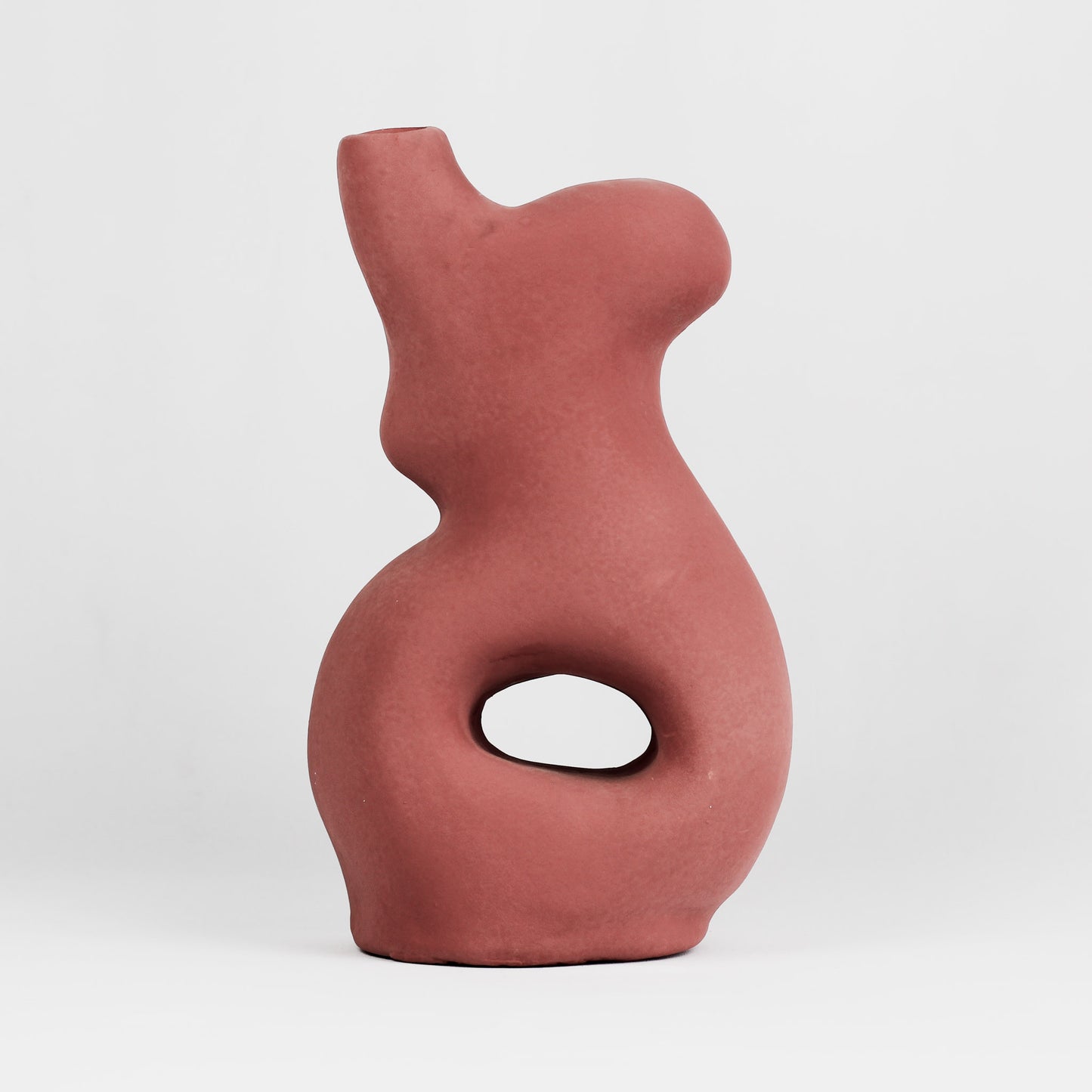 Vase silhouette femme en argile rouge