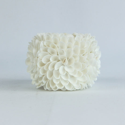 Bougeoir coquillages - blanc