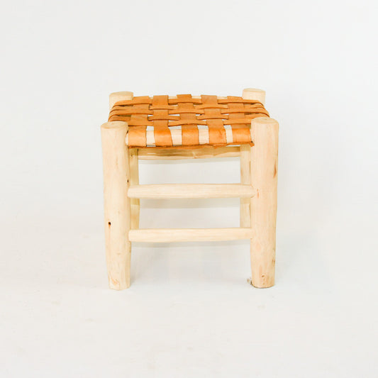 Tabouret tressé en cuir