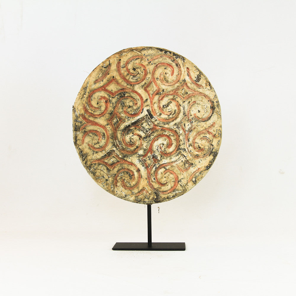 Panneau Toraja - spirales rouges