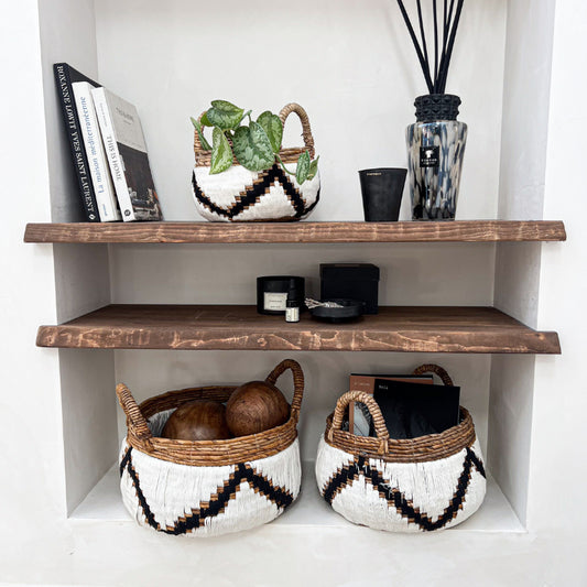 Panier Campur en fibre de banane naturelle et macramé