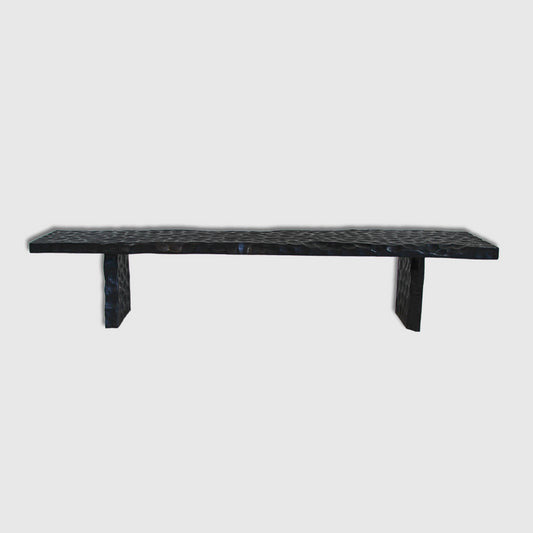 Banc en litchi martelé (198 x 40 x 38 cm)
