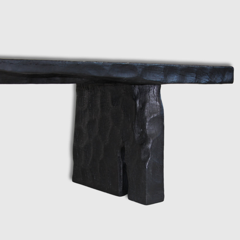 Banc en litchi martelé (194 x 40 x 40 cm)