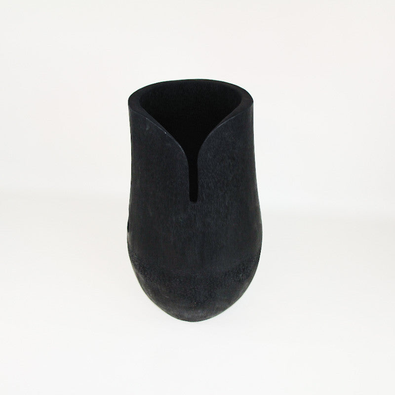 Haut pot Palm en bois de palmier brûlé noir  (100*50*55 cm)