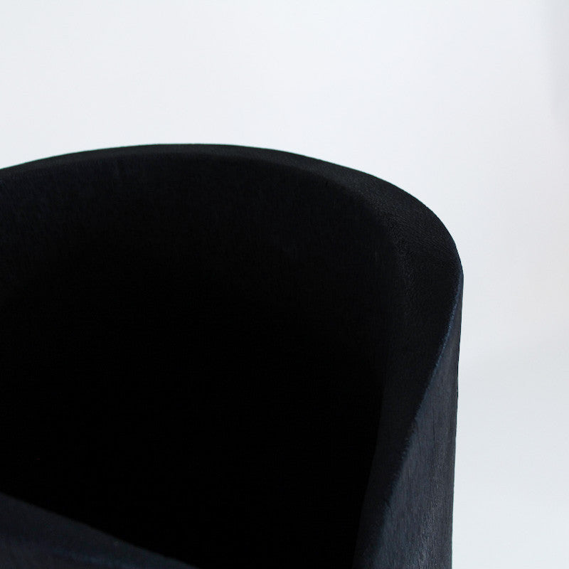 Haut pot Palm en bois de palmier brûlé noir  (100*50*55 cm)