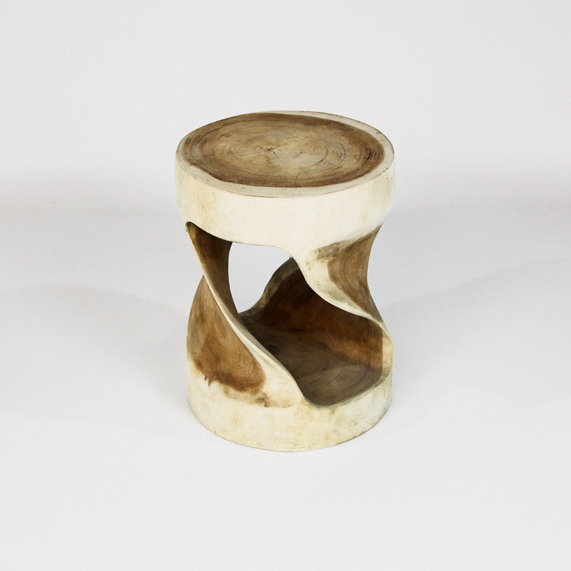 Stool Pilin en bois de suar massif