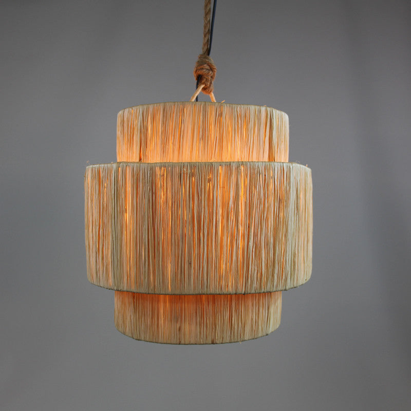 Suspension luminaire Fès en raphia