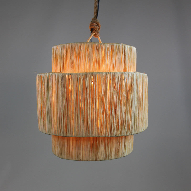 Suspension luminaire Fès en raphia