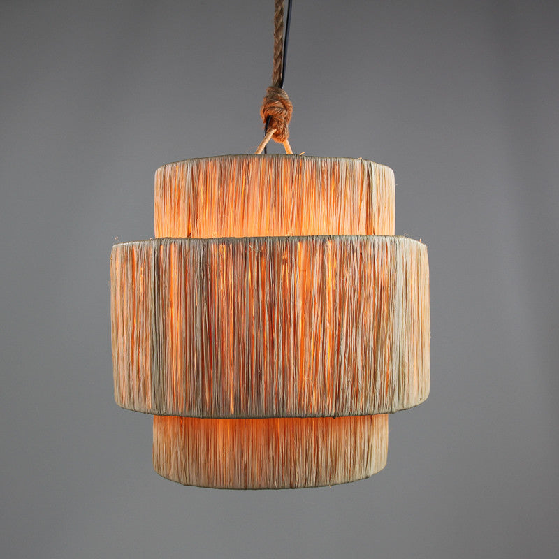 Suspension luminaire Fès en raphia