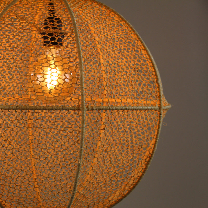 Suspension luminaire Casablanca Boule en raphia