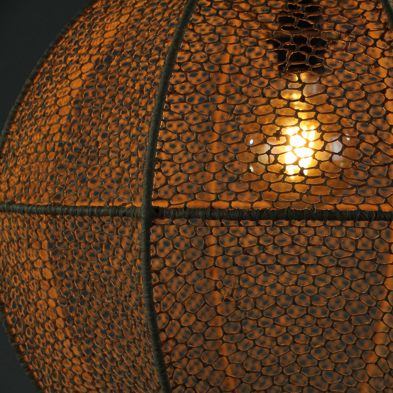 Suspension luminaire Casablanca Boule en raphia