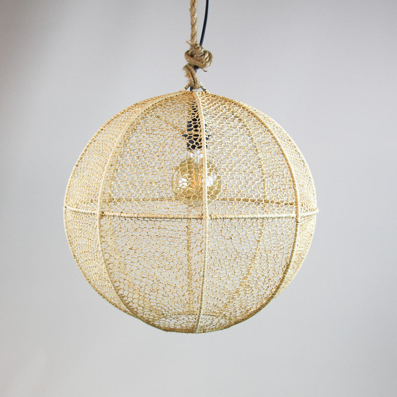 Suspension luminaire Casablanca Boule en raphia