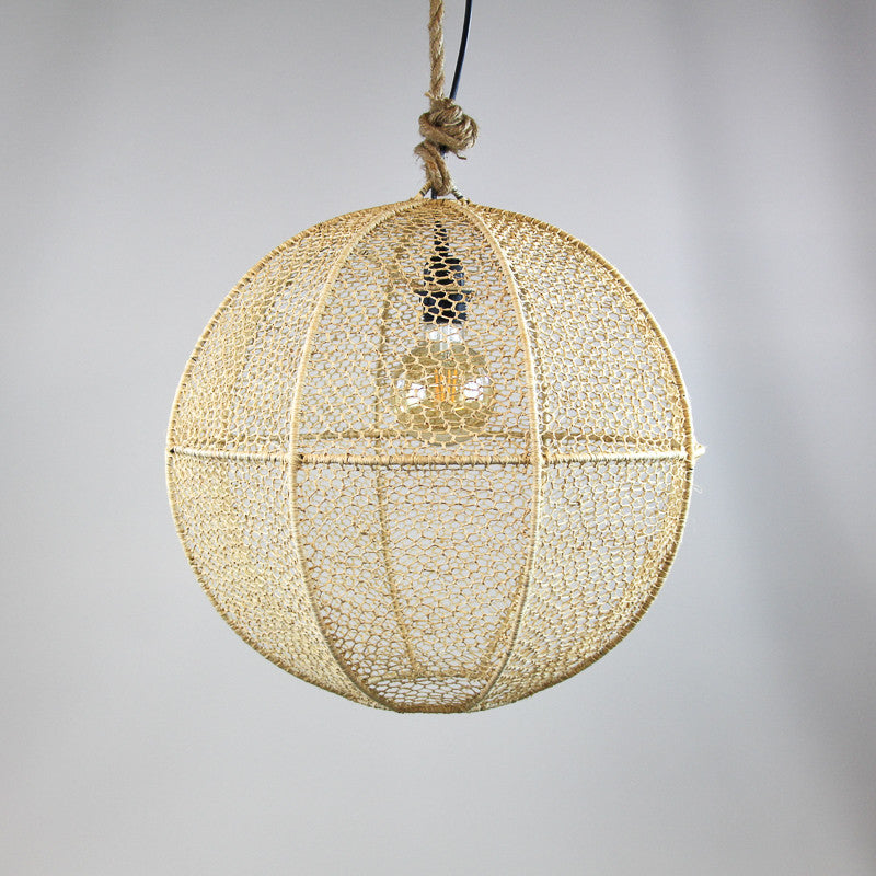 Suspension luminaire Casablanca Boule en raphia
