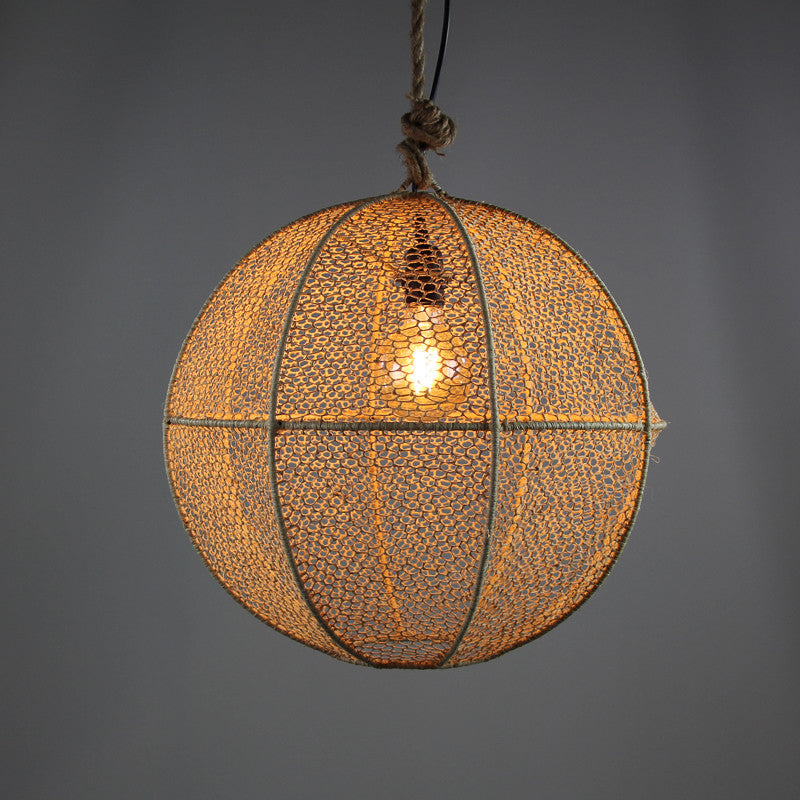 Suspension luminaire Casablanca Boule en raphia