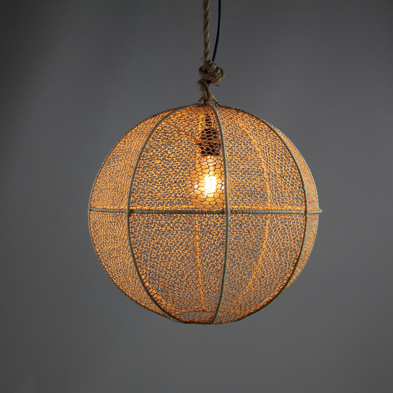 Suspension luminaire Casablanca Boule en raphia