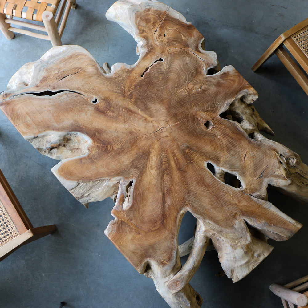 Table basse en racines de teck - ref 1155