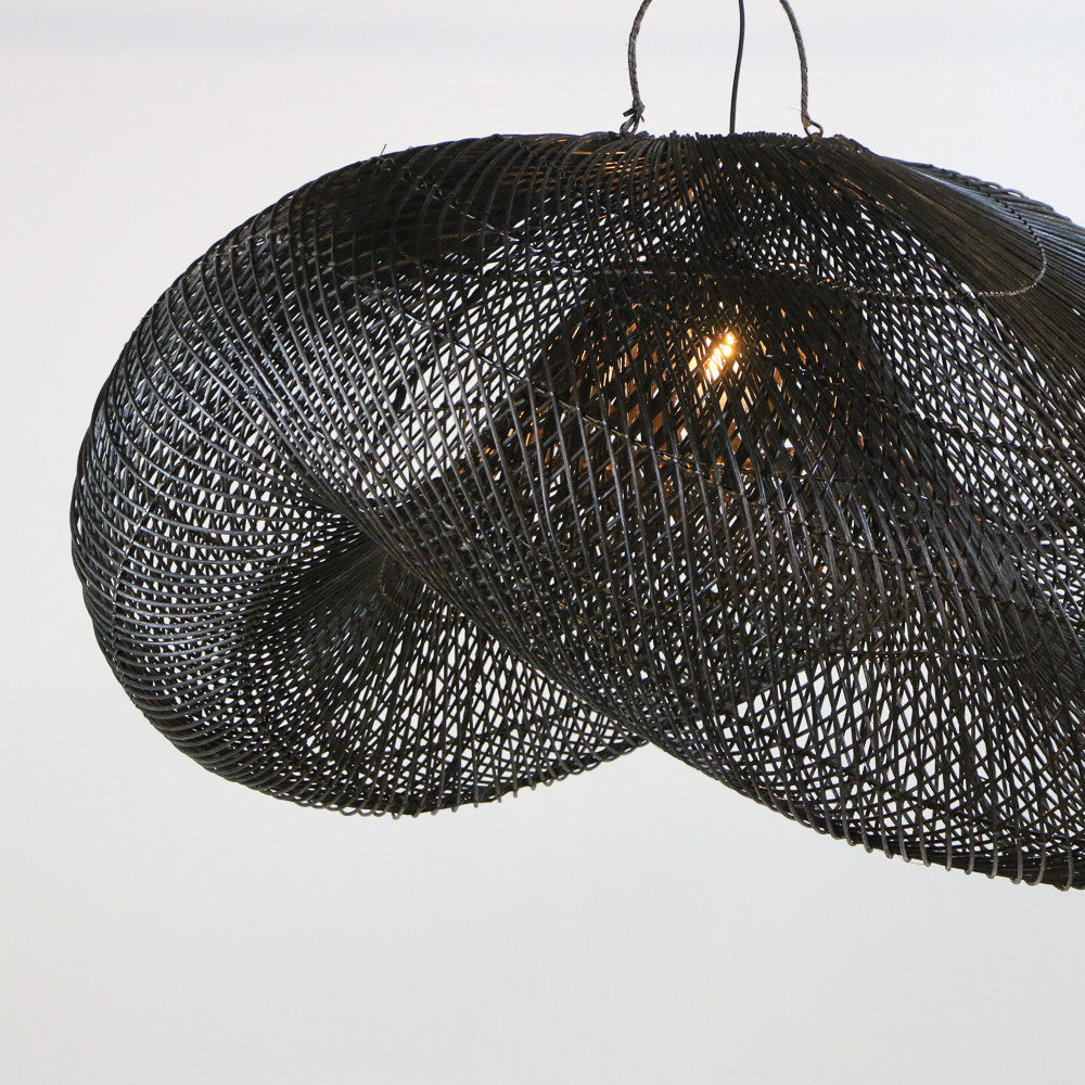Suspension en rotin noir - Mélico