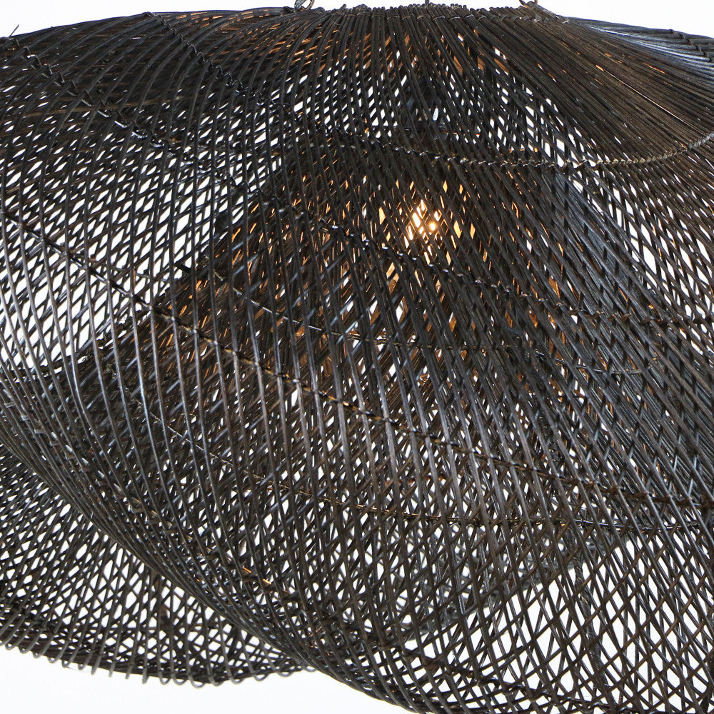 Suspension en rotin noir - Mélico