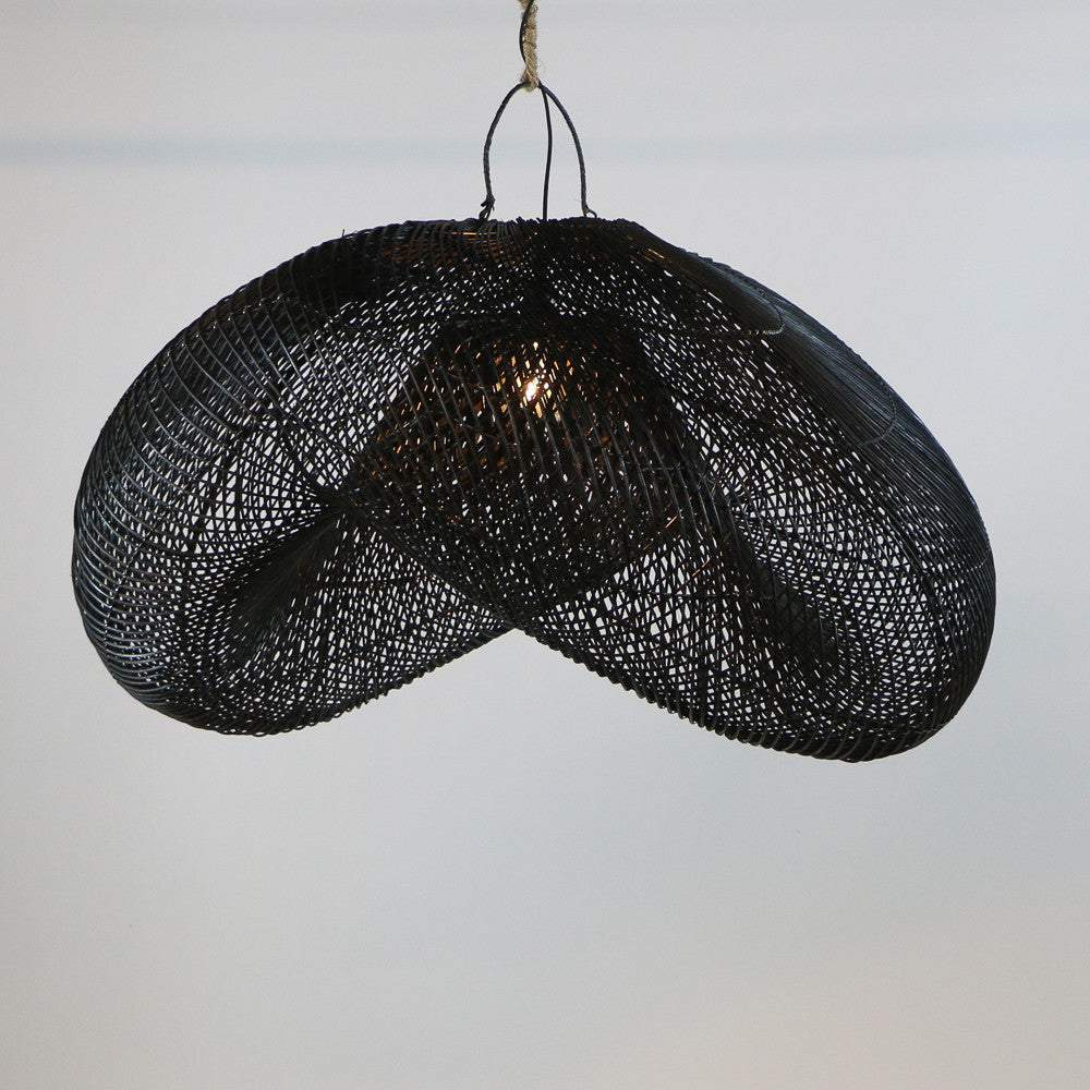Suspension en rotin noir - Mélico