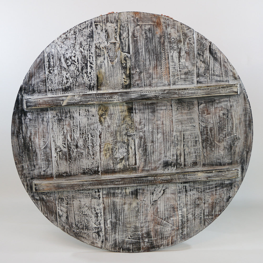 Panneau décoratif Toraja rond en bois sculpté - 100x100 cm