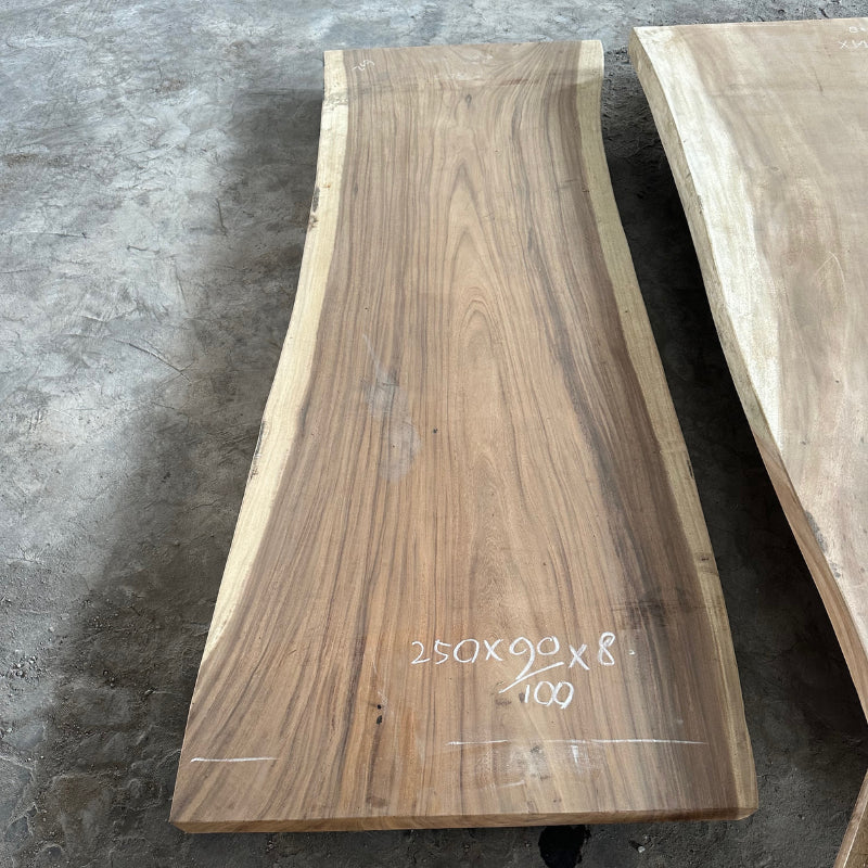 Table et plateau à manger en bois de suar massif 250 x 100 cm