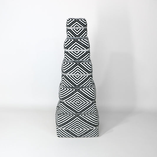 Boîte à offrandes - noir et blanc petites lignes
