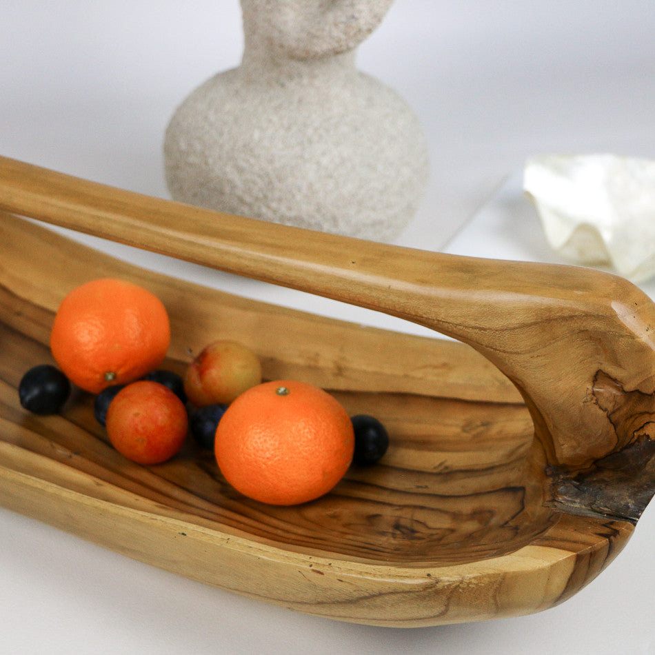 Corbeille de fruits en bois de teck 60x20x20