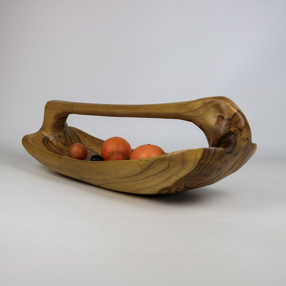 Corbeille de fruits en bois de teck 60x20x20