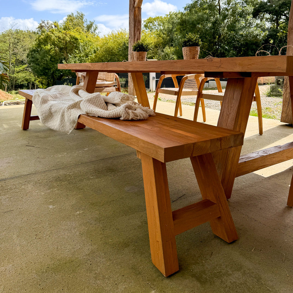 Banc extérieur en teck recyclé