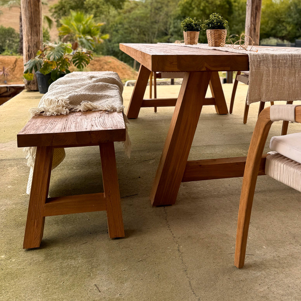 Banc extérieur en teck recyclé