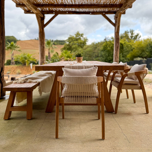 Banc extérieur en teck recyclé