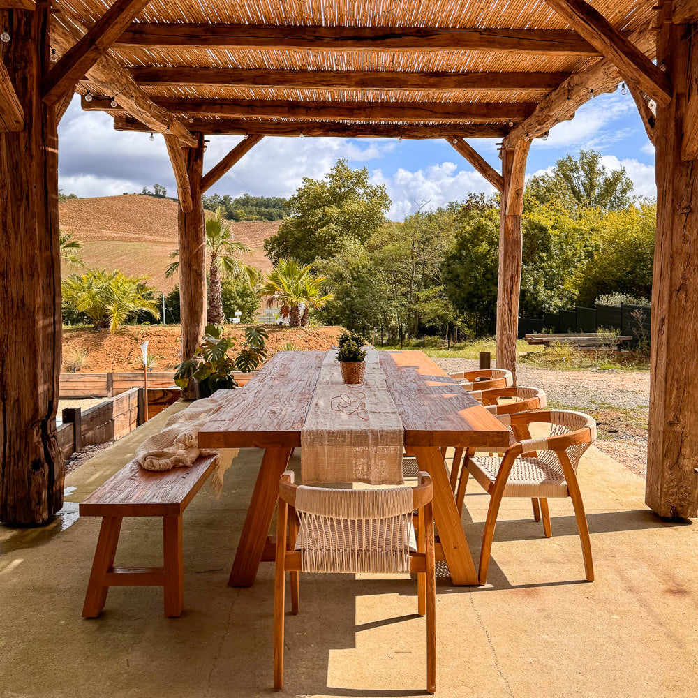 Table exterieure en teck recyclé