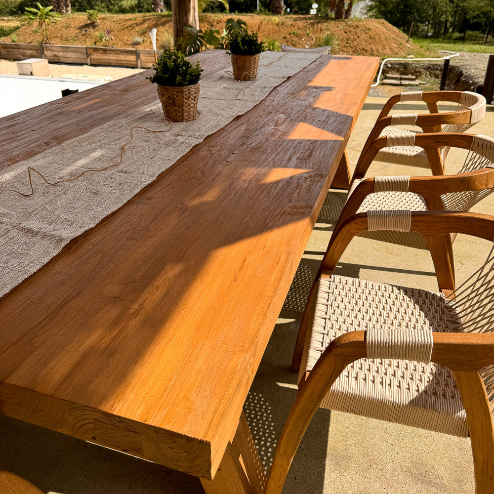 Table exterieure en teck recyclé