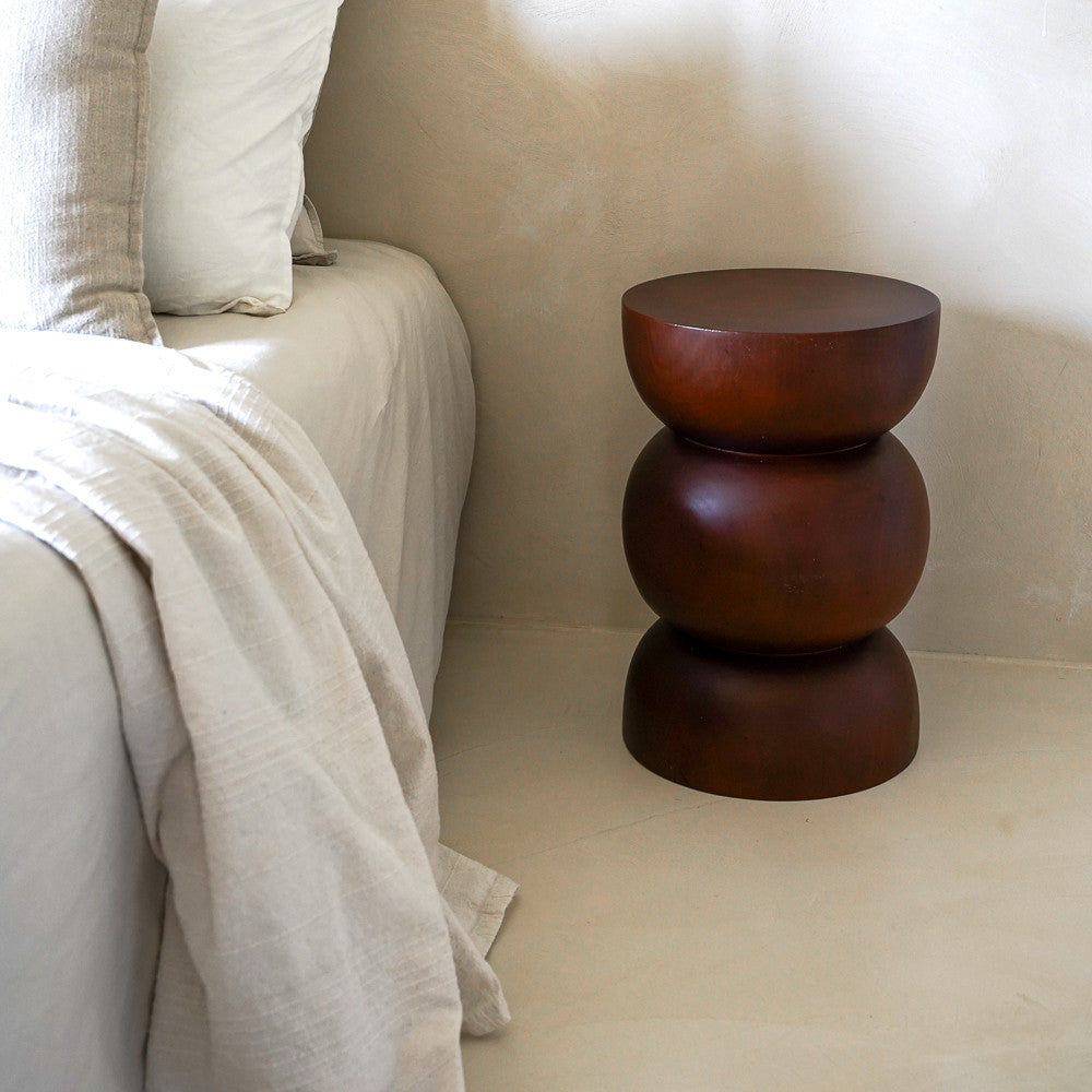 Stool Ayu en bois de manguier DARK BROWN