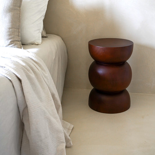 Stool Ayu en bois de manguier DARK BROWN