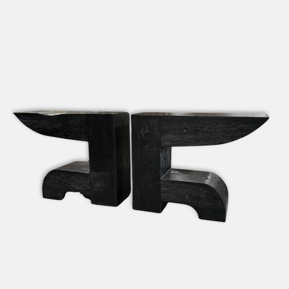 Console Surya en bois de manguier noir 100x34x80 cm