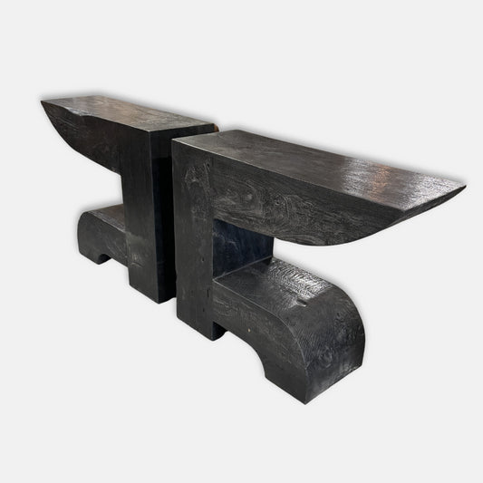 Console Surya en bois de manguier noir 100x34x80 cm